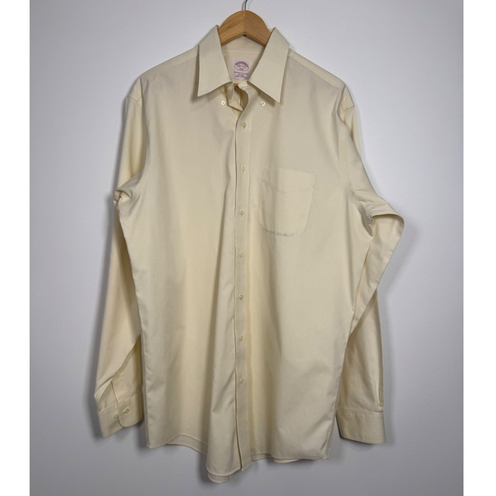 Classic Brooks Brothers 346 Button Down Shirt Mens 16.5 6/7 Yellow